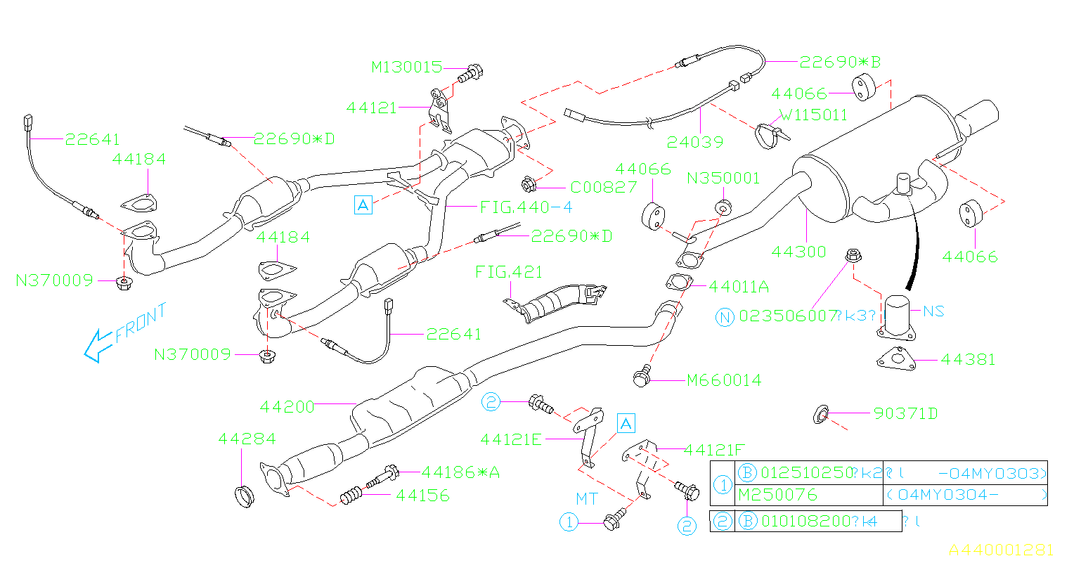 Subaru Legacy Exhaust Pipe (Rear). Exhaust Pipe R - 44200AE04A | Walser